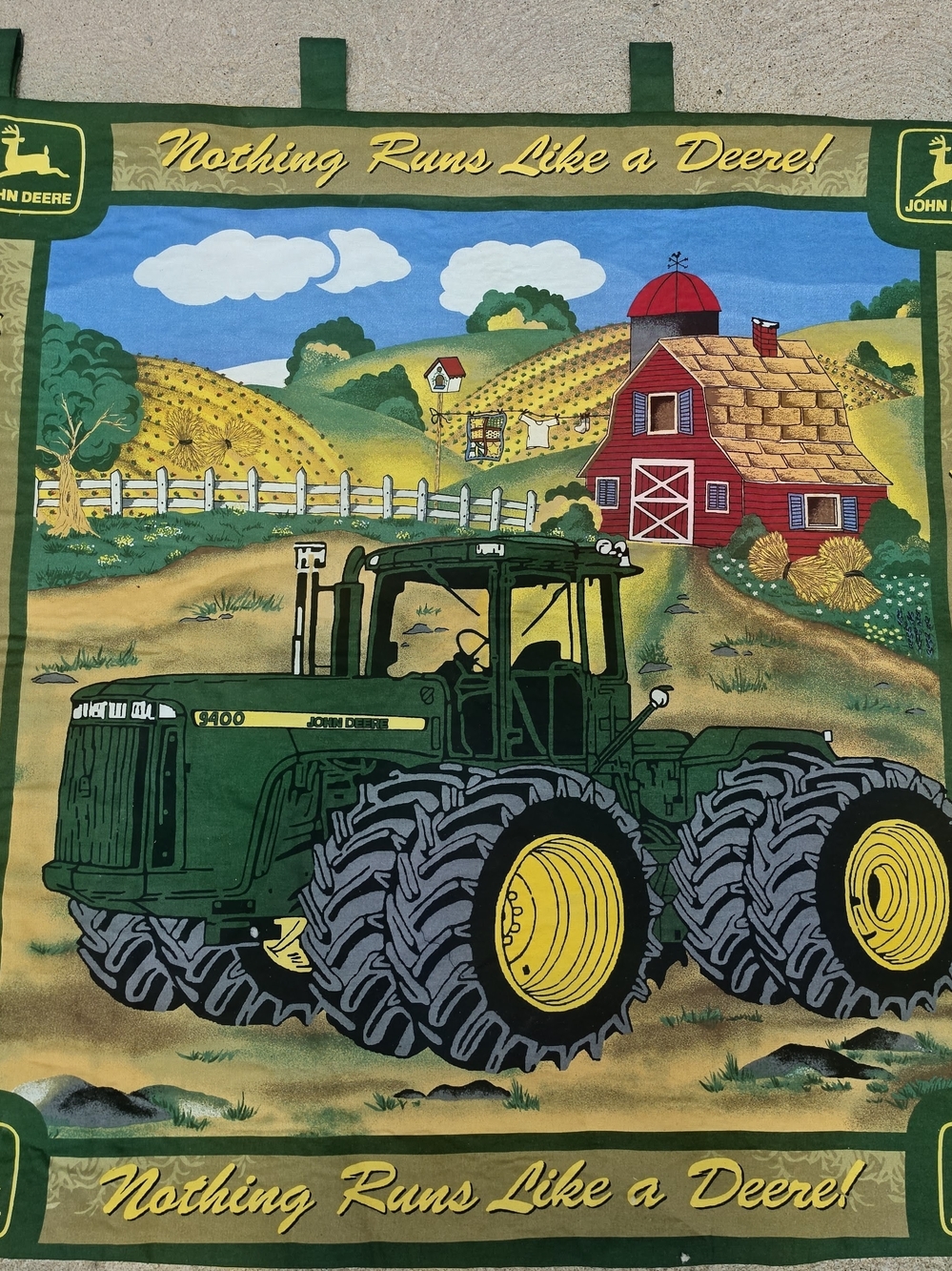 John Deere Green & Yellow Tractor Farm Wall Hanging